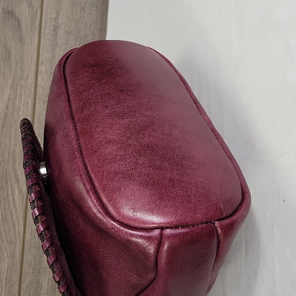 Patricia Nash Purple Leather Flap Front Crossbody Shoulder Bag - Picture 7 of 14